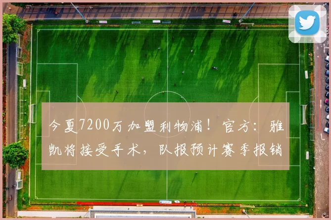 今夏7200万加盟利物浦！官方：雅凯将接受手术，队报预计赛季报销